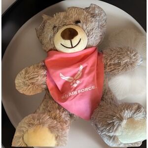 Air Force plush Bear - 8" pink‎ bandana New